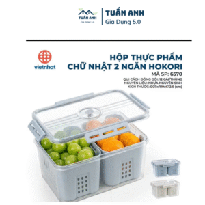 Bộ 3 hộp nhựa đựng thực phẩm Việt Nhật chất liệu nhựa trong chịu nhiệt tốt