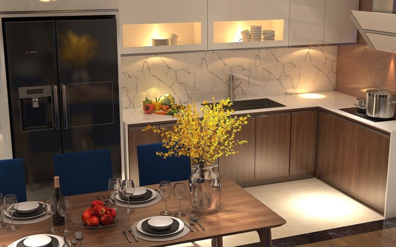 Nhà bếp gọn gàng, sạch sẽ